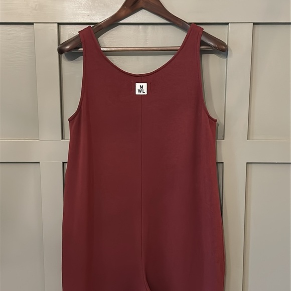 Madewell MWL Superbrushed Pull-On Jumpsuit Wide Leg Pockets Burgundy Size Small - Picture 8 of 10